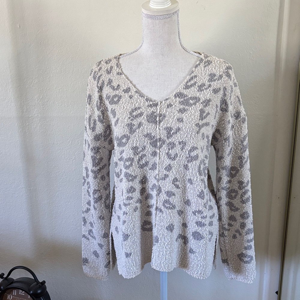 Knox Rose Cream Leopard Print Sweater